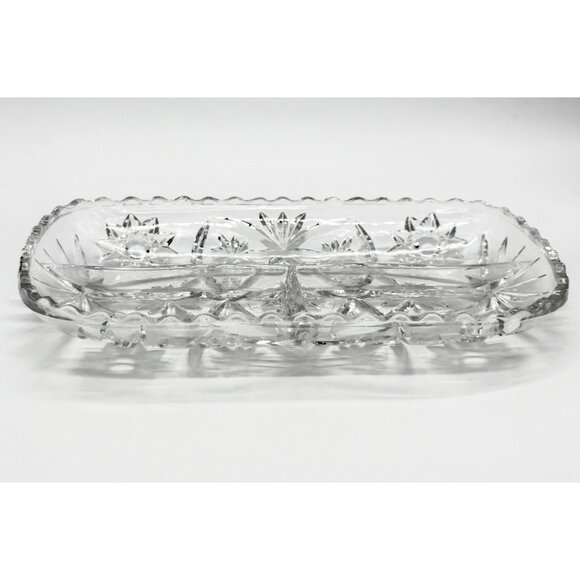 Vintage Anchor Hocking Prescut Starburst Serving Dish Relish Tray/Serving Tray - Picture 2 of 5